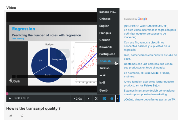 Do edX course videos have transcripts or captions?